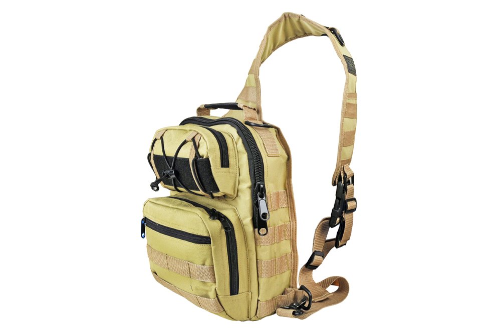 Tactical Shoulder Bag Backpack Police Security Hiking MOLLE Compact Tan