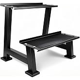 AUXHDK Kettlebell Storage Rack with Anti-Slip Pads, 2-Tier Weight Racks, Kettlebell Stand, Dumbbell and Kettlebell Rack for Home Gym Use