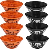 Colodeol 8 Pcs Halloween Candy Bowl Skeleton Plastic Trick or Treat Bowls Large halloween Party Plastic Serving Bowl Tableware Halloween Candy Holders Party Supplies