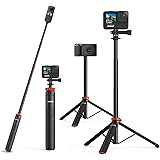 UURig Extendable Selfie Stick Tripod for GoPro Max Hero 10 9 8 7 6 5 4, DJI Osmo Action, Insta 360 One R and More Action Came