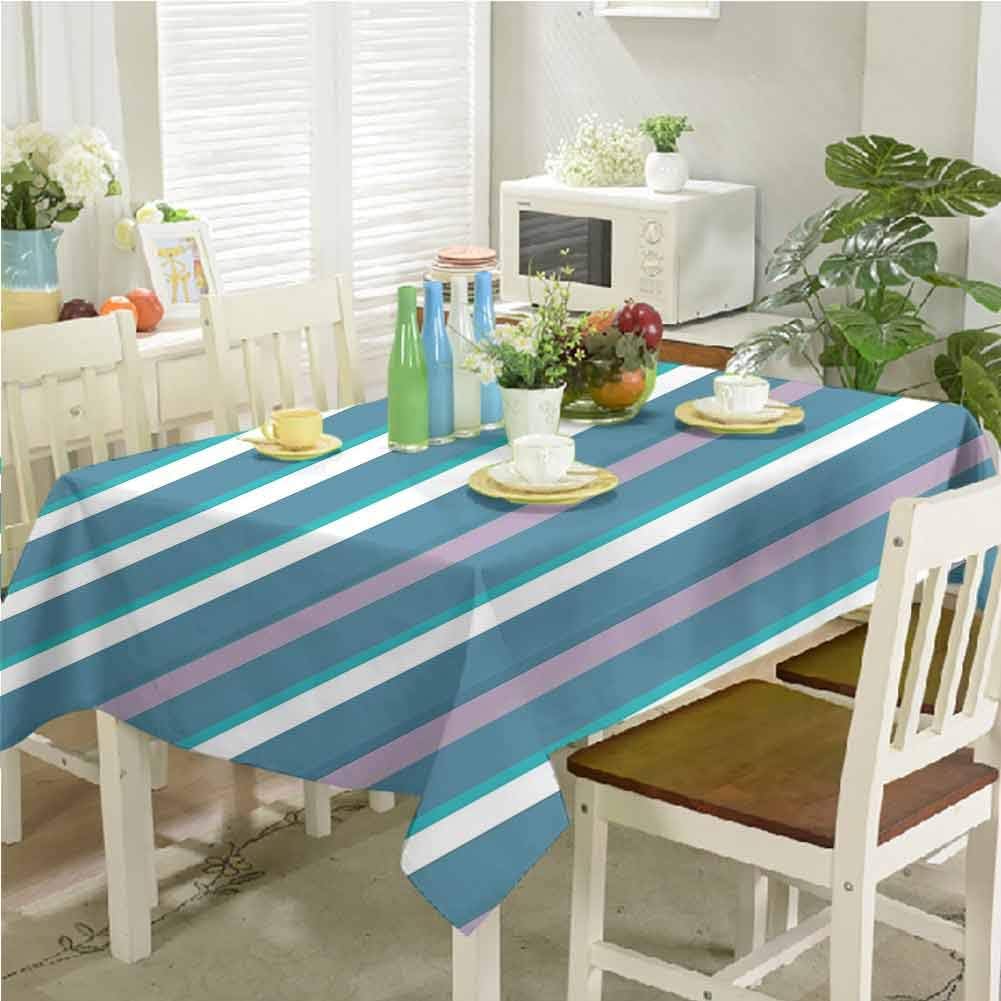 dsdsgog Party Table Cloth Turquoise Dark Teal Stripes Thick