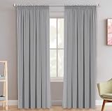 H.Versailtex Blackout Curtain Panels 66x90 Pencil Pleat 2 Pack Grey view 2