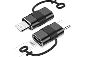 LLYZZ 2 Pack [for Lightning to USB C Adapter]&[USB C to Lightning Adapter],Support 27W Fast Charging&Data Transfer for iPhone 15/14,for iPad/Samsung,Not for Audio/OTG,with Anti-Lost Loop,Black