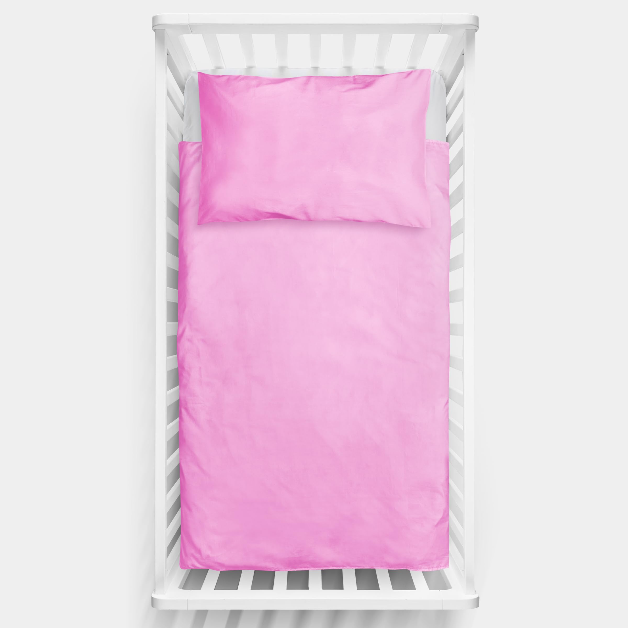 2 Piece Baby Kids Bedding Set 120x90cm Duvet Cover & Pillowcase for Toddler Cot 12M+ (Pink) — image 1