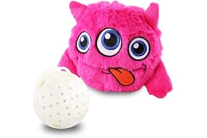Petbobi Interactive Dog Toys Monster Active Ball for Dogs with Battery Operated, Include Self Moving Balls and Chewable Plush Cover for Small and Medium Dogs to Chase, Pink Bobby