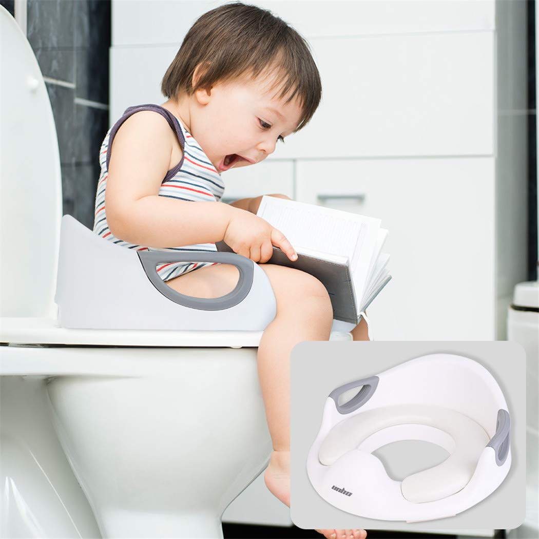 Unho Asiento De Inodoro Para Ninos Reductor De Wc Para Bebe Adaptador Wc Con Cojin Suave Orinal De Bebe En Diseno Antideslizante Antisalpicadura Blanco Asientos Orinales Y Taburetes Futakuchi Hakata Com