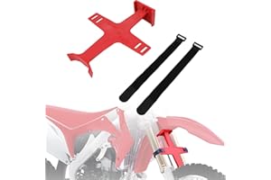 IUVWISN Dirt Bike Fork Saver, 11.2" Motorcycle Suspension Support Brace Fork Protector Guards with Straps Universal for CRF250F CRF250R CRF250L CRF300L CRF450R XR650L Red