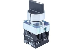 DMWD 1pc 22mm Latching Selector Switch Rotary Selector Switch 110V 440V 10A for 0.87" Mounting Hole 3 Positions 2NO Maintained