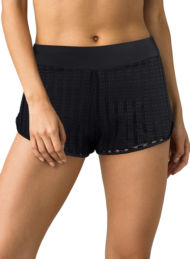 white lace swim shorts