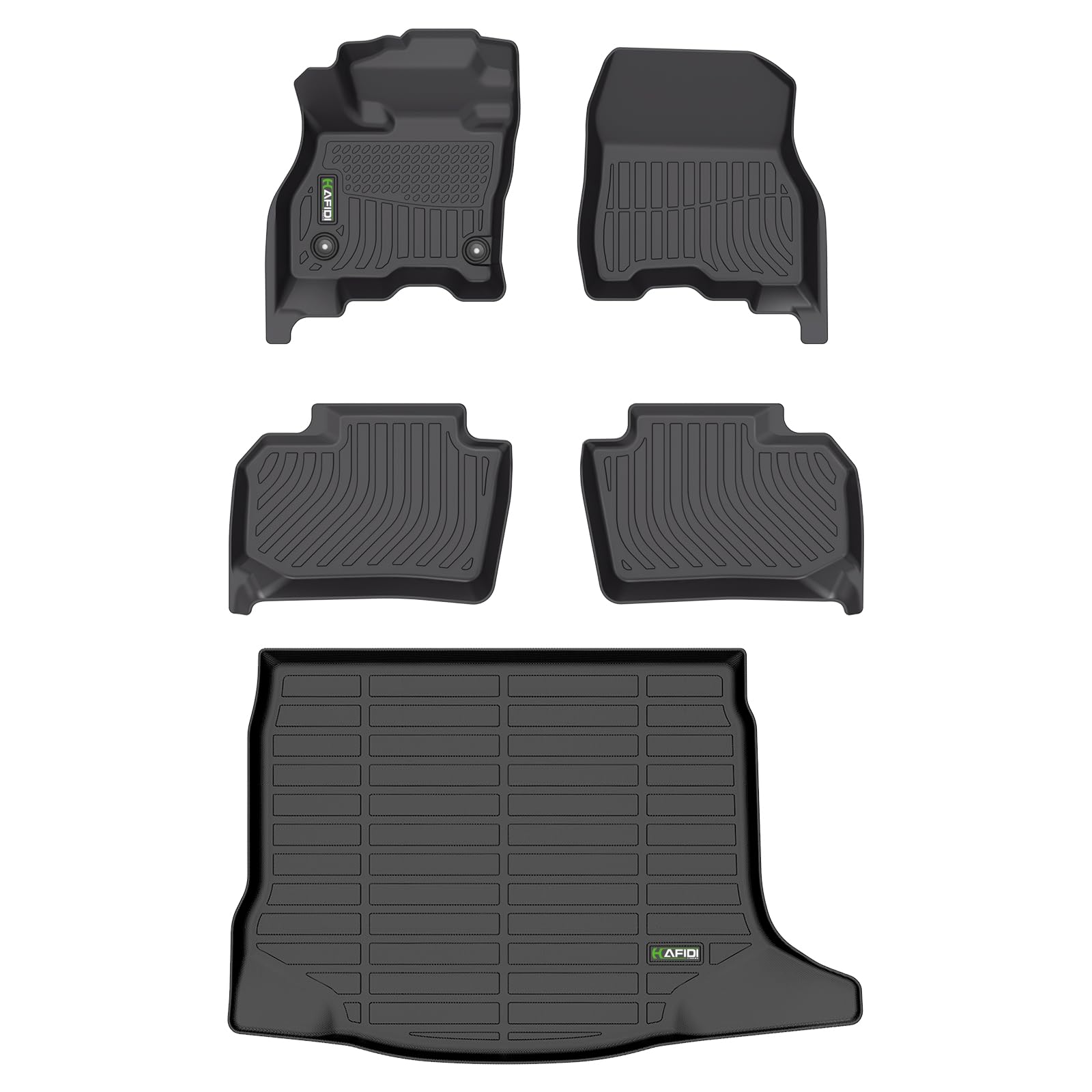 HAFIDI Floor Mats & Cargo Liner Custom for Nissan Leaf 2018-2025 All Weather Protection TPE Heavy Duty Non-Slip Automotive Floor Liners Fits Full Set Accessories, Black Image