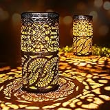 2 Pcs, Solar Lights Retro Candlestick Solar Table