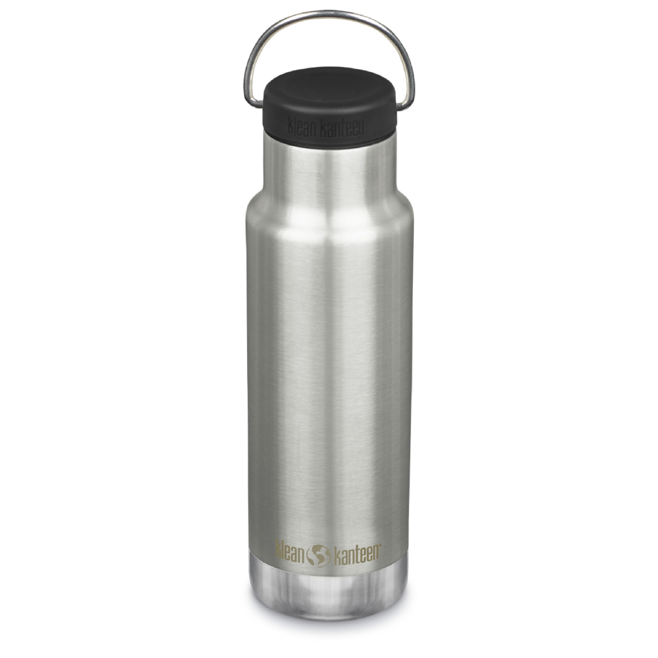 Klean Kanteen Classic Narrow Insulated Water Bottle with Loop Cap - Stainless Steel Water Bottle - 12 oz, Brushed Stainless