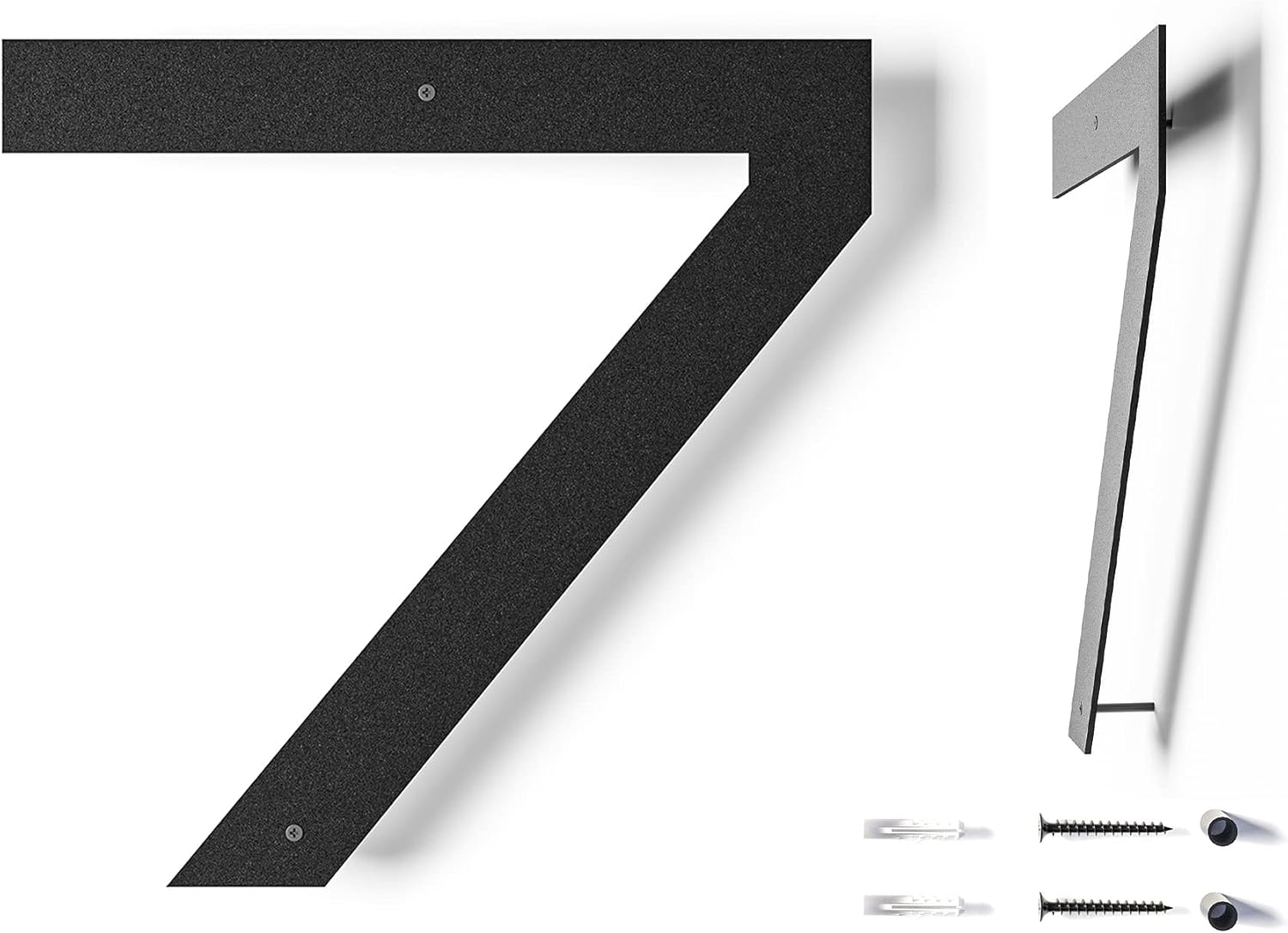 Address Signs - 6 Inch Modern Floating House Numbers | Large Metal House Numbers for Outdoors | Black Coated Rust-Proof Home Address Numbers