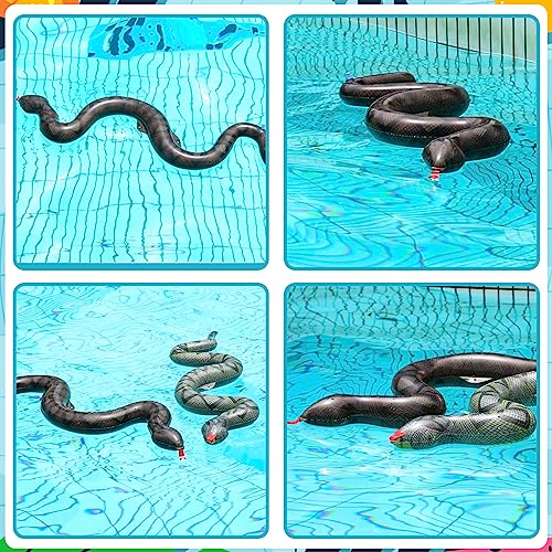 Shindel 6PCS Inflatable Snakes, Large Fake Snakes Blow Up Snake Pool Floats 39 Inch Snakes for Garden Pool Halloween Decoration Prank Toys