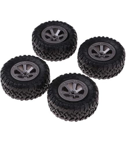 4X Upgrade Tires For WPL B-1 B24 1:16 RC Crawler - 66mm/2.6" Diameter, High Grip Rubber Tires (Set Of 4)