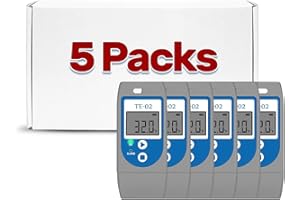 Temperature Data Logger, APRVTIO TE-02 USB Temperature Data Recorder with PDF, 32000 Points, Plug and Play, Multi-Device Data Comparison, Calibration Certified