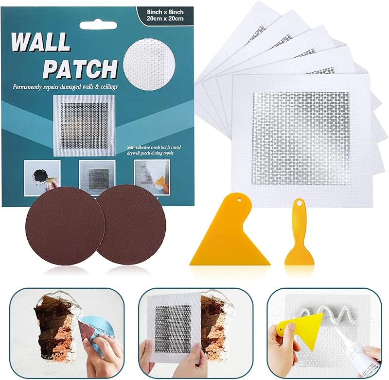 Tahikem 8x8 inch Wall Repair Patch Pack of 5 Aluminum Self Adhesive Patches
