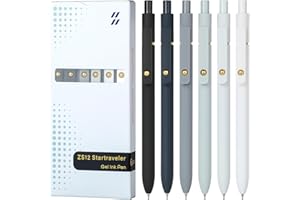 Ddaowanx Gel Pens, 0.7mm Quick Dry Black Ink,Fine Point Smooth Writing Pens,Office School Supplies,Gifts for Women Man(6Pcs Black White Gray, Black)