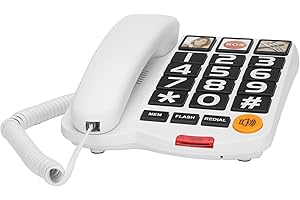 KALAGEEN Landline Phone for Hard of Hearing, Phone for Seniors Compatible Hearing Aid, Big Button Phone with Picture, One-Touch Dialing, Elderly Phone for Seniors, Dementia, Alzheimer's, Hearing Impaired