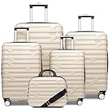 LARVENDER Luggage 5 Piece Sets, Expandable Luggage