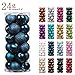 KI Store 24ct Christmas Ball Ornaments Shatterproof Christmas Decorations Tree Balls for Holiday Wedding Party Decoration, Tree Ornaments Hooks Included 2.36” (60mm Midnight Blue)