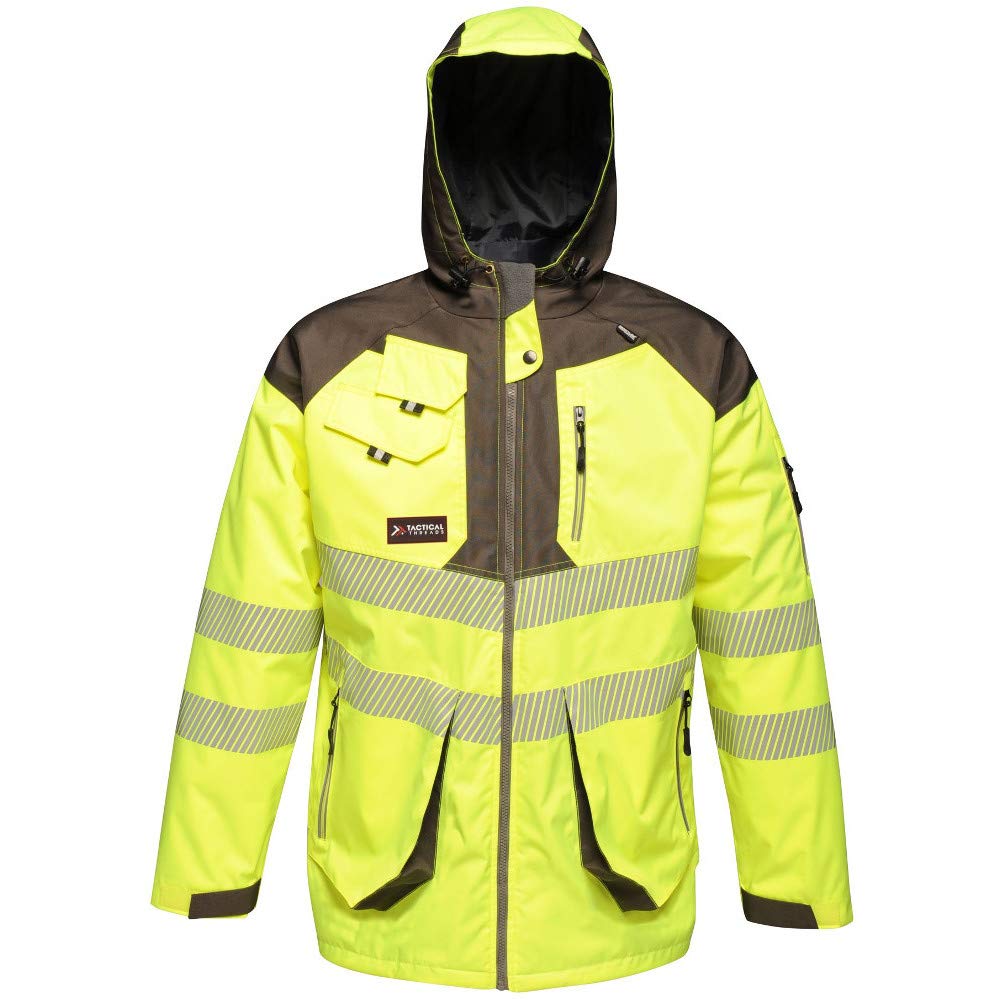Regatta TRA340LA9PQ Tactical Hi-Vis Parka Jacket, Size Large, Yellow/Grey