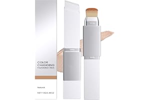 Color Changing Foundation Stick - 2-in-1 with Detachable Brush, Hydrating Concealer Base Makeup, Portable for Daily Use