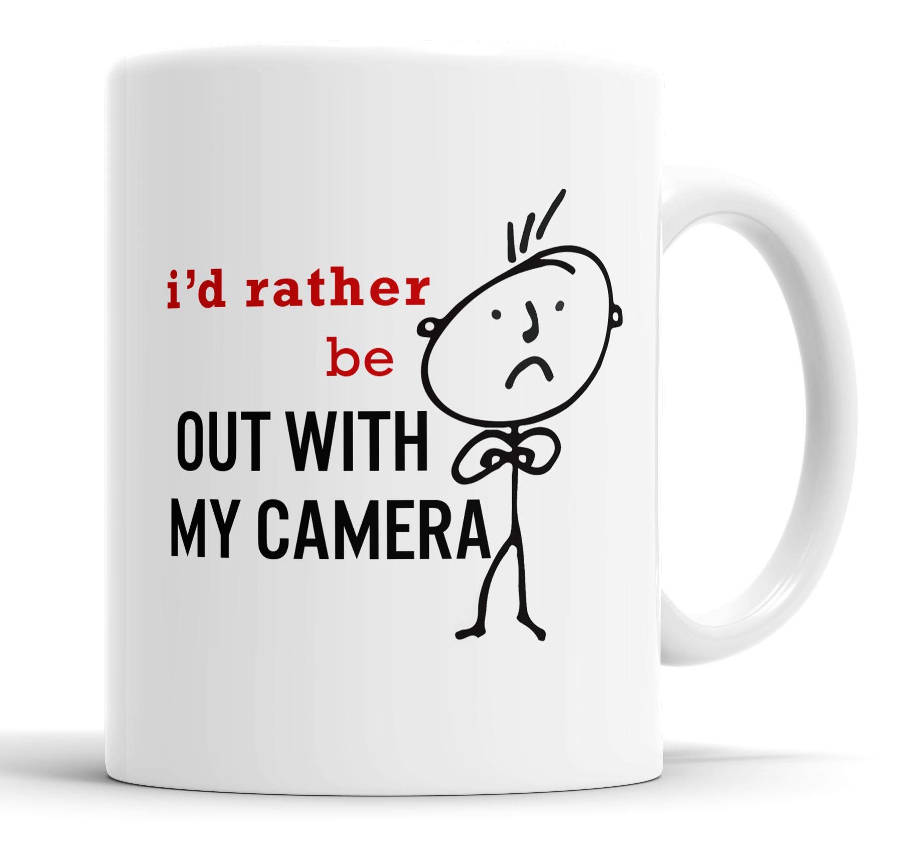 Faithful Prints Mens I'd Rather Be Out with My Camera Mug Novelty Hobby Dad Brother Uncle Grandad Friend Funny Humour Gift Cup Birthday Christmas, Ceramic Mugs