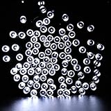 Qedertek Solar String Lights, 72ft 200 LED Fairy Christmas Lights, 8 Modes Ambiance Lighting for Outdoor, Patio, Lawn, Landscape, Garden, Home, Wedding (Cool White)