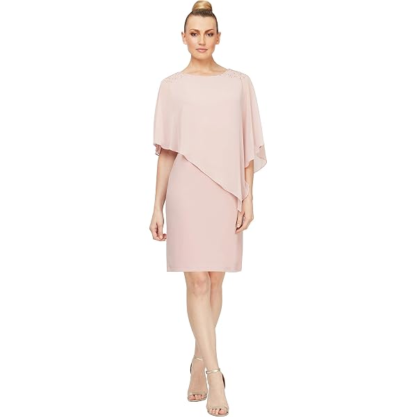 metallic-trim capelet sheath dress Tweed Rosette Capelet Sheath Dress by Badgley Mischka