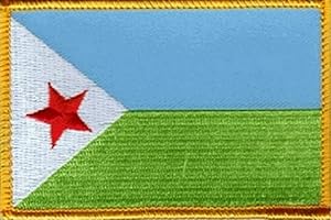 WORLD FLAGS DIRECT Country Flag Patches 3.50" x 2.25", International Embroidered Iron On or Sew On Flag Patch Emblems Over 100 Patch Options Available (Djibouti)