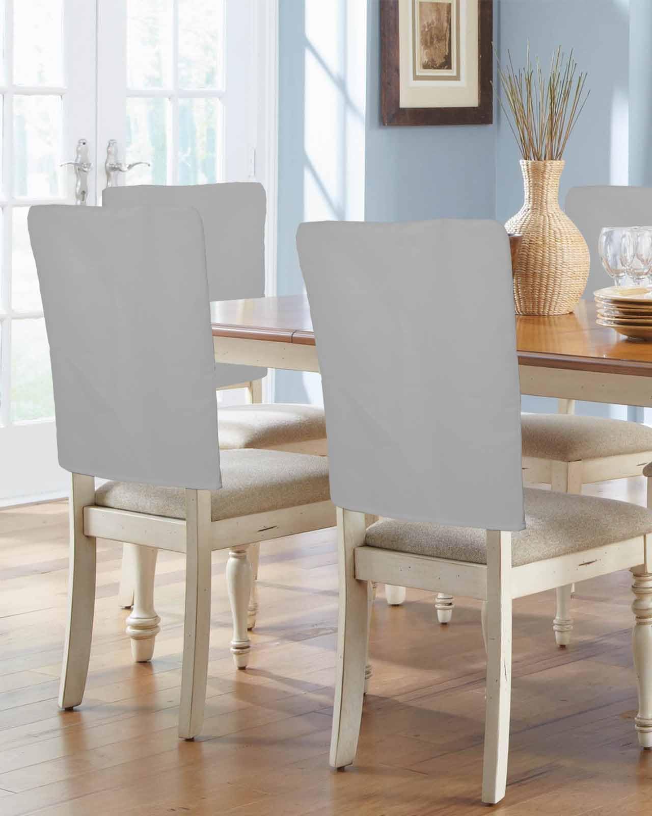 Photo 1 of AMZRicher Grey Chair Back Covers for Dining Chairs 6 Pack, Washable Removable Chair Slipcover Back Chair Protector for Wedding Baby Shower Party Modern Pure Gray Solid Color Simple Minimalism Art