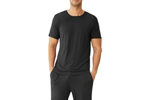 Latuza Men's Viscose Crew Neck Short Sleeves Pajama Sleep Shirt