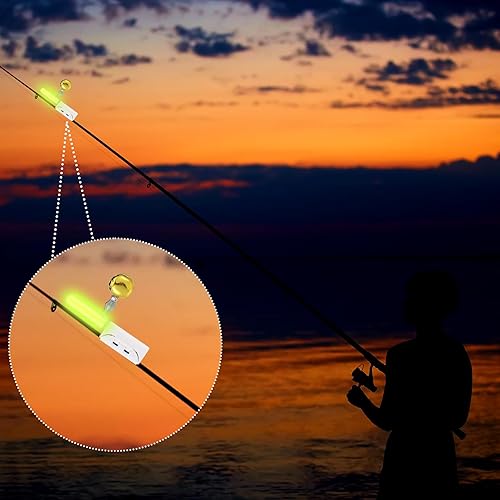 Retisee Pcs Inch Fishing Glow Sticks LED Fishing Pole Light Night  Fish Strike Alert Glow Stick Bite Alar