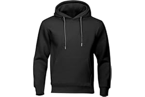 Hoodies for Men Casual Fleece Lined Long Sleeve Hooded Sweatshirt Lightweight Gym Pullover Tops with Kangaroo Pocket
