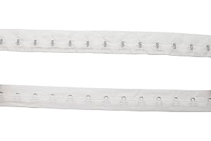 KUYLENT 5 Yards Pair Cotton Single Hook and Eye Tape Trim for Sewing Quilting Corset Bra Renaissance Dance Bridal Costumes (Style 1)