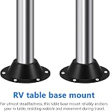 PartyKindom RV Table Base Mount w/ Screws Camper Aluminum Flush Bracket 12 Holes view 6