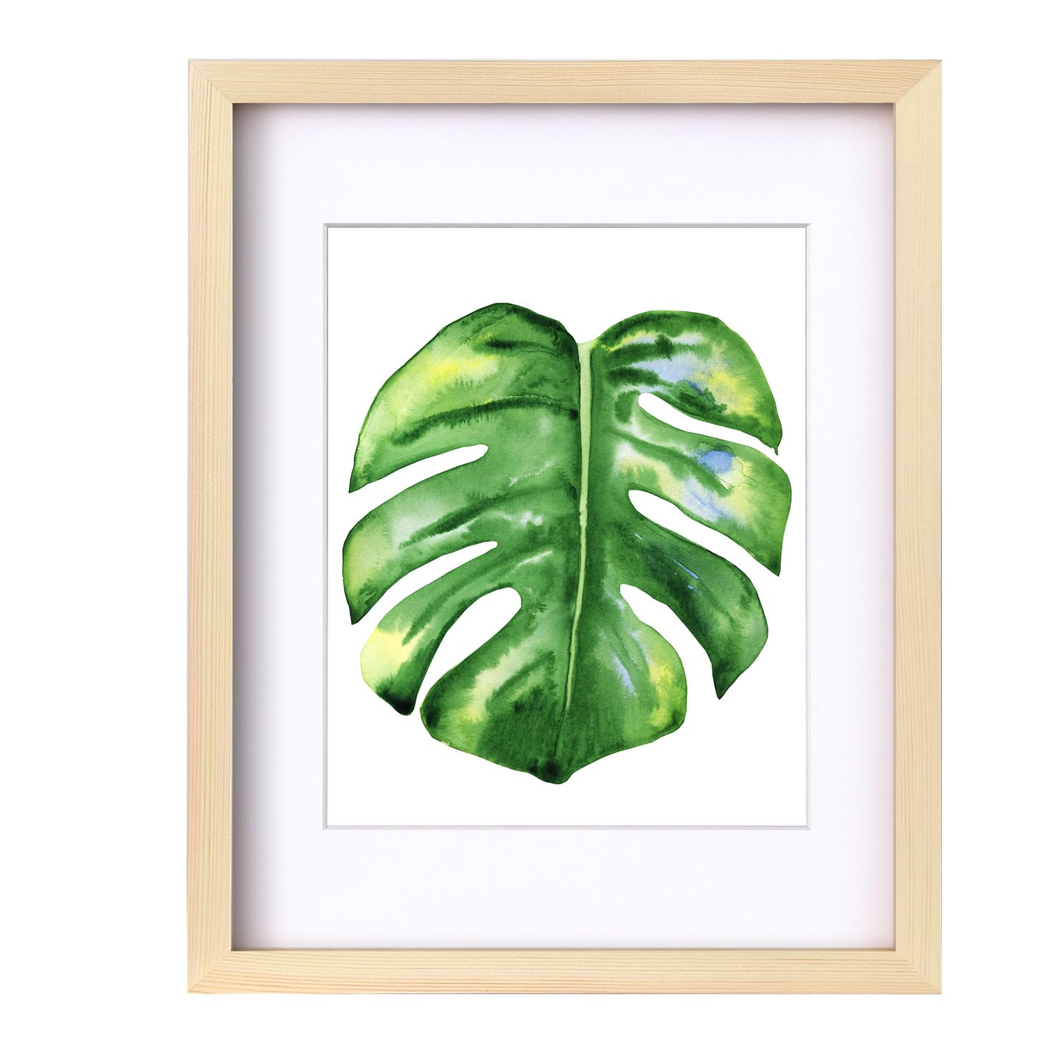 EGOFINE 14x11 Picture Frame,100% Solid Wood Frame with 10x8 Mat,14x11 Photo Frames with Acrylic Glass,35.6x27.9cm Poster Frame for Tabletop and Wall Mounting,Natural Wood — image 1