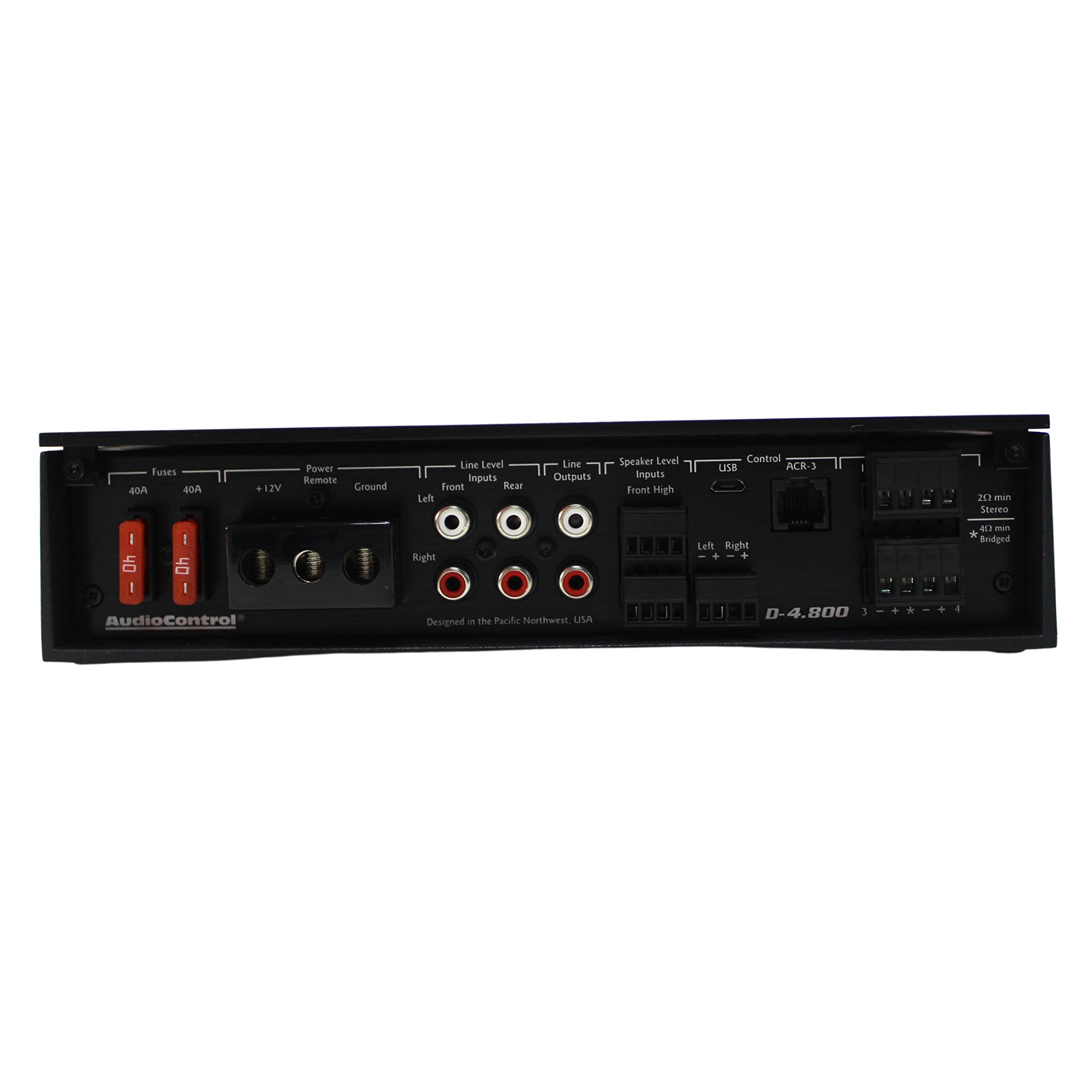 AudioControl D-4.800 4/3/2 Channel High Power 800 Watts Car Audio Amplifier W/DSP & Matrixing, Premium High-Fidelity