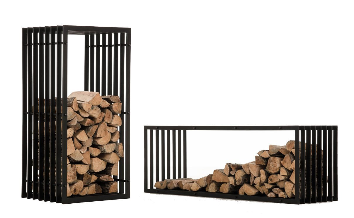 CLP Exclusive Firewood Rack IRVING, Fireside Bench, Metal 40x50x150 cm