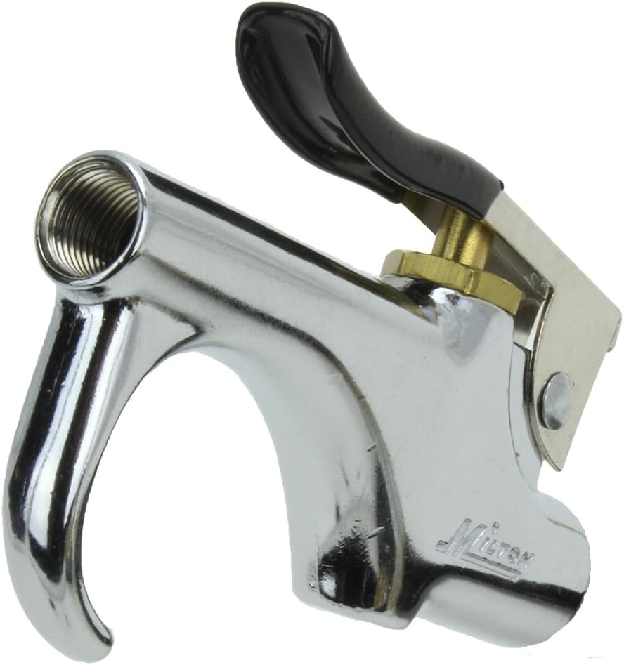 Milton (S-148) 1/4" NPT Lever Blow Gun - Rubber and Safety Tip Nozzles - Air Compressor Accessories - 
