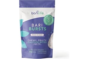 Calcium Citrate Bariatric Calcium Chews with 1000 IU Vitamin D3 - Ideal for Bariatric Patients - BariBurst by Bari Life (Sour Grape)