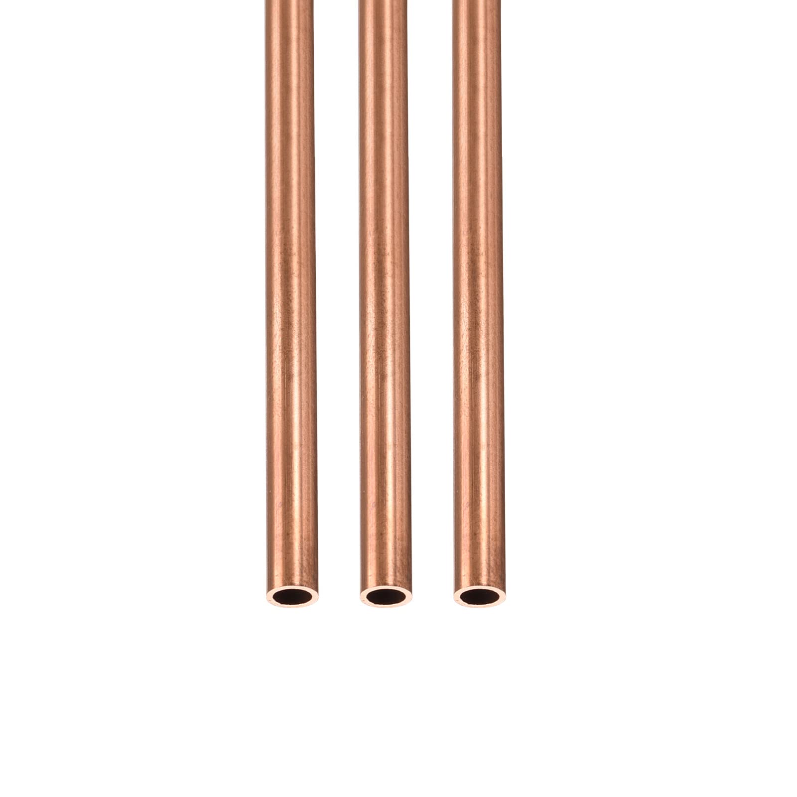DTGN 4mm x 0.5mm x 300mm(ODxWall TXL) Copper Tube - 3Pack - Good for Machinery Equipment DIY Decorative Frame - Round Metal Tubing