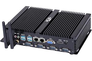 Partaker Powerful Mini Desktop Computer, Fanless Industrial PC, Intel Core i5 3317U, 8GB Ram 128GB SSD 1TB HDD, 2xNICs, 4xUSB