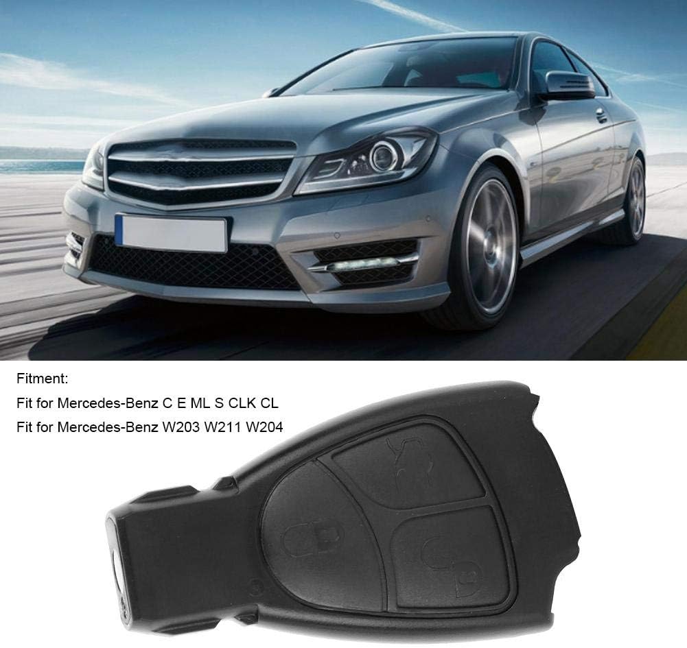 Key Fob Shell Case 3 Buttons Car Remote Key Fob Shell Case Cover Black Replacement Fit for C E ML S CLK CL - Image 3