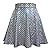 Pinda Summer Holographic Mermaid Scale High Waisted Flare Skater Skirt (XL, 369MD)