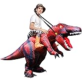 GOOSH Inflatable Dinosaur Costume Adults Halloween Blow up Costumes for Men Women Riding T Rex Air Costume for Party Cosplay