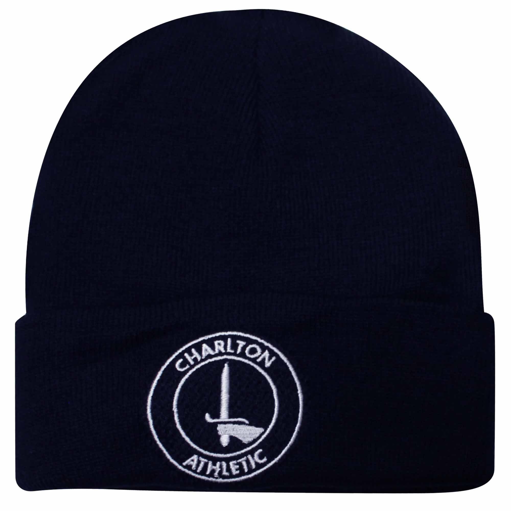 Official Charlton Athletic Bronx, Winter Woolly, Navy Blue Crest Hat