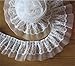 5 Yard 2-Layer Quality Pleated Organza Lace Edge Gathered Trim Ribbon 6 cm Width Vintage White Edging Trimmings Fabric Embroidered Applique Sewing Craft Wedding Dress DIY Decor Clothes Embellishment