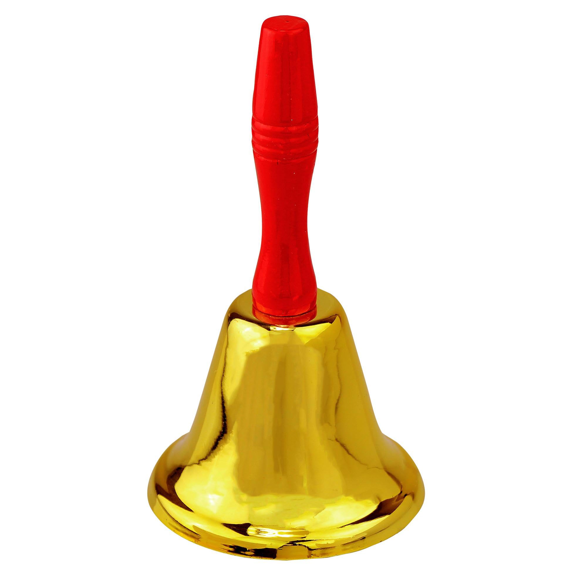 Santa Bell Deluxe In Brass 20cm Accessory for Christmas Party Fancy Dress